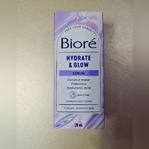 BIORE Hydrate Glow Serum Face Coconut Water Prebiotic Hyaluronic Acid Sensitive